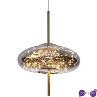 Подвесной светильник с гирляндой внутри стеклянного плафона Garland Glass Flat Hanging Lamp