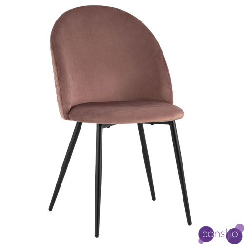 Мягкий стул в велюре пыльно-розового цвета Miruna Chair
