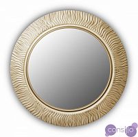 Золотое зеркало круглое настенное FASHION WAVE