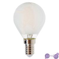Белая матовая лампочка LED E14 4 W тёплый свет