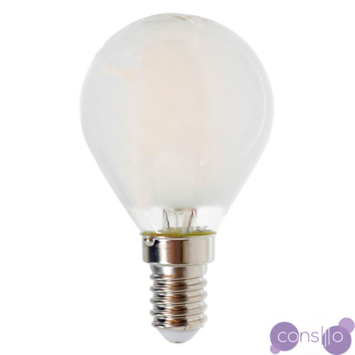 Белая матовая лампочка LED E14 4 W тёплый свет