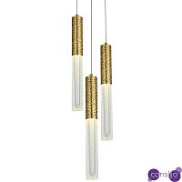 Подвесной светильник латунь Dew Drops Tube Brass Trio Hanging Lamp
