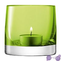 Подсвечник стеклянный зеленый лайм для чайной свечи Light colour, 8,5 см