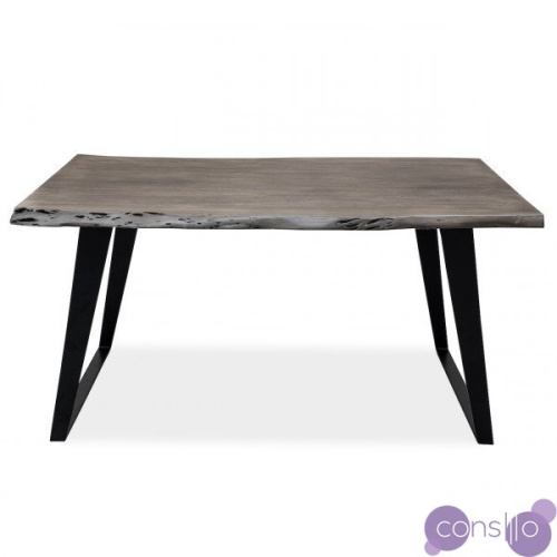 Обеденный стол деревянный черный с металлическими ножками 150 см Дживан Platinum black