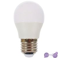 Белая матовая лампочка LED E27 4W тёплый белый свет