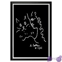 Постер White Silhouette Cat Poster