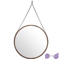 Зеркало на ремне круглое деревянное орех диаметр 75 см от Angel Cerda