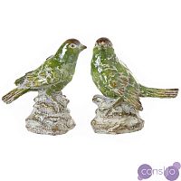 Статуэтки зеленые керамические птички 2 шт