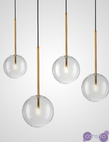 Серия светильников с круглым стеклянным прозрачным плафоном ARTO