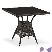 Плетеный стол квадратный искусственный ротанг коричневый 80х80 см