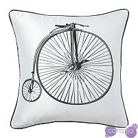 Подушка с ретро-велосипедом Retro Bicycle White
