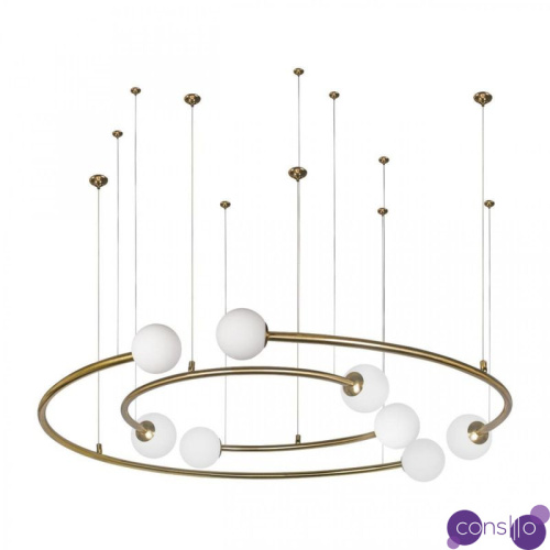 Дизайнерская Модульная Люстра PLANETARY two rings Gold 100 см