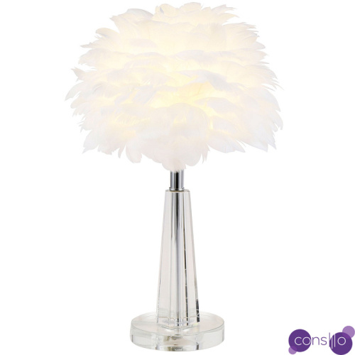 Настольная лампа с перьями Plumage White Table Lamp