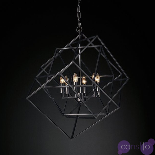 Люстра RH Caged Cubist Pendant black