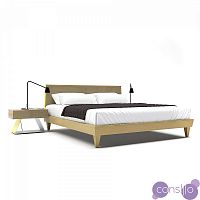 Кровать двуспальная 180x200 светло-коричневая Sens