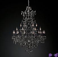 Подвесной дизайнерский светильник 19th C. Rococo Iron & Smoke Crystal Round Chandelier 41" by Restoration Hardware