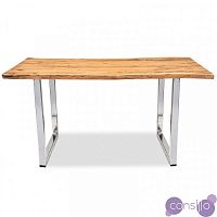 Обеденный стол деревянный с ножками хром 150 см Дживан Life silver