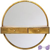 Зеркало с ящиками круглое металлическое Одиссея