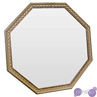 Зеркало восьмиугольное золотое с резьбой Golden Light