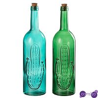 Набор декоративных бутылок Blue Green Cactus