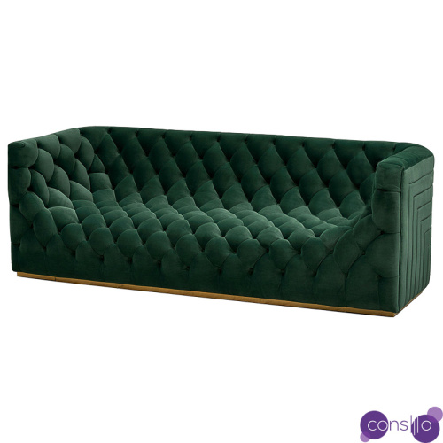 Диван велюровый Arwen Green Sofa Зелёный