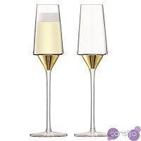 Набор из 2 бокалов-флейт для шампанского 210 мл золото Space