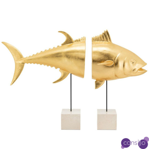 Статуэтка Tuna With Marble Bases Goldleaf