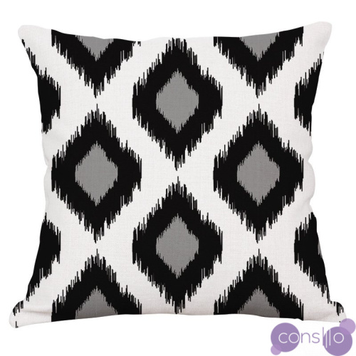 Декоративная подушка Black and White Pattern #4