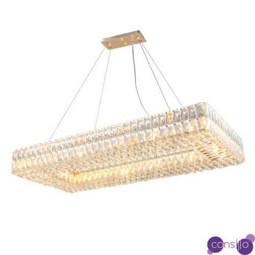 Люстра Crystal Regena Gold Rectangle Chandelier 100