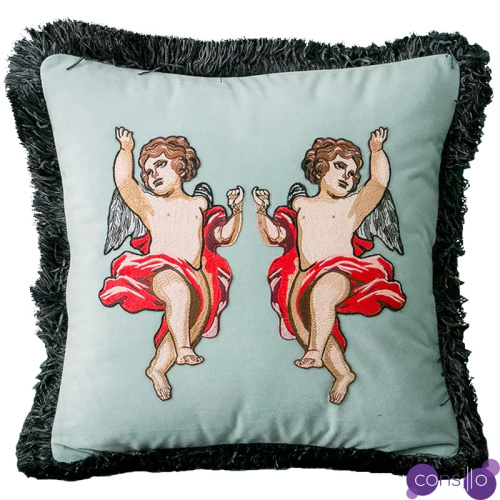 Декоративная подушка с вышивкой Стиль Gucci Angels Cushion