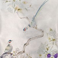 Обои ручная роспись Japanese Garden Special Colourway on Ocean Silver gilded silk