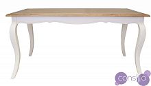 Обеденный стол белый с золотым на гнутых ножках 160 см Tulin