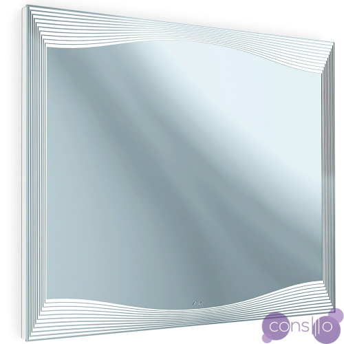 Зеркало в ванную с подсветкой белое с декором 60х80 см Monaco