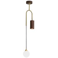 Потолочный светильник Ando Wooden Metal Brass Light 2 плафона