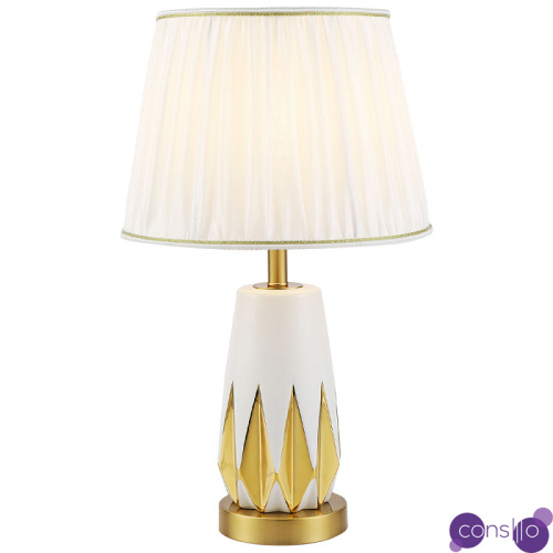Настольная лампа с абажуром Femia White Gold Table Lamp