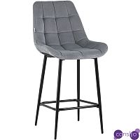 Стул Полубарный NANCY Chair посадка 65 см Серый Велюр