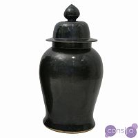 Ваза Black Ceramic Chinese Jars with Lids