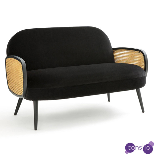 Диван Morten Wicker Black Sofa Черный