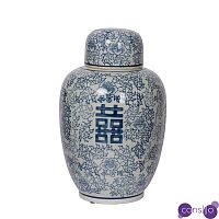 Китайская ваза c крышкой Blue & White Ornament Vase