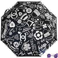Зонт раскладной CHANEL дизайн 009 Черный цвет