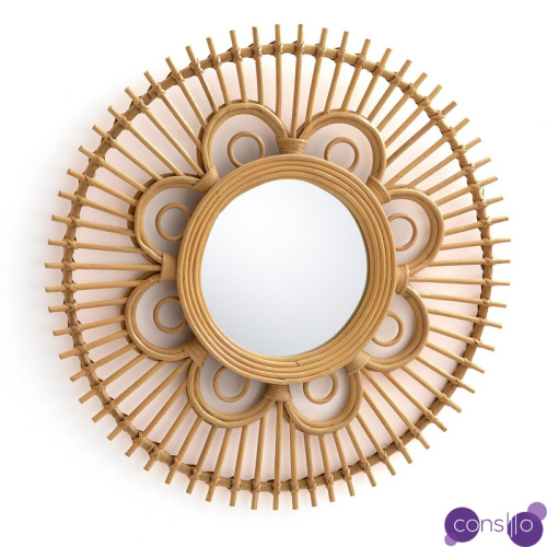 Зеркало Mirror Rattan Round D65