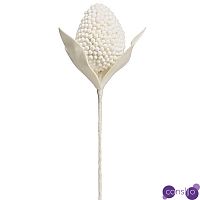 Декоративный искусственный цветок Шишка белоснежная