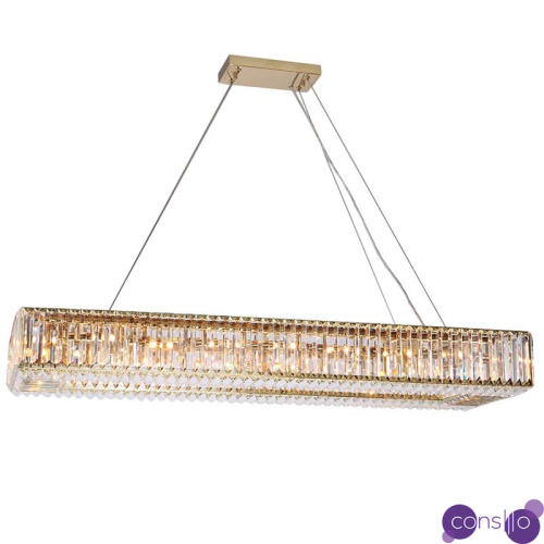 Люстра Darleen Crystal Gold Rectangular Chandelier