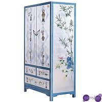 Голубой шкаф в Китайском стиле ручная роспись Blue Pearl Chinese Cabinet