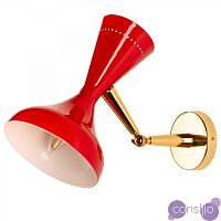 Бра Pair of Italian Bright Red Cones Wall Sconces