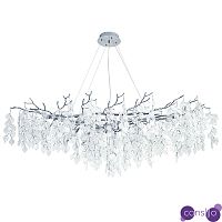 Люстра с хрустальными подвесками в виде листьев Fairytree Leaves Linear Silver Chandelier 12