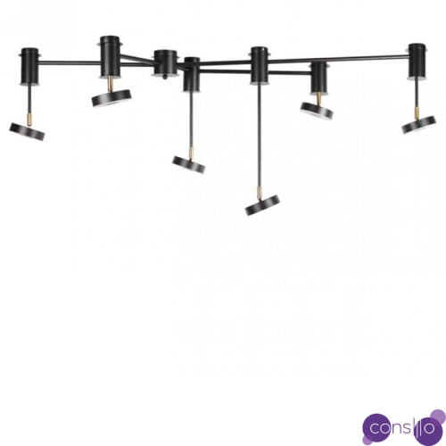Светильник потолочный Flexible soffits черный 6 плафонов