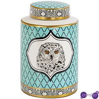 Ваза с крышкой Owl Collection Turquoise Vase