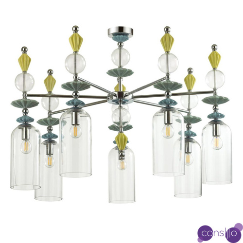 Люстра Iris Glass Chandelier candy 7 chrome