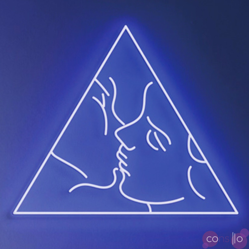 Неоновая настенная лампа Kiss Neon Wall Lamp Синий